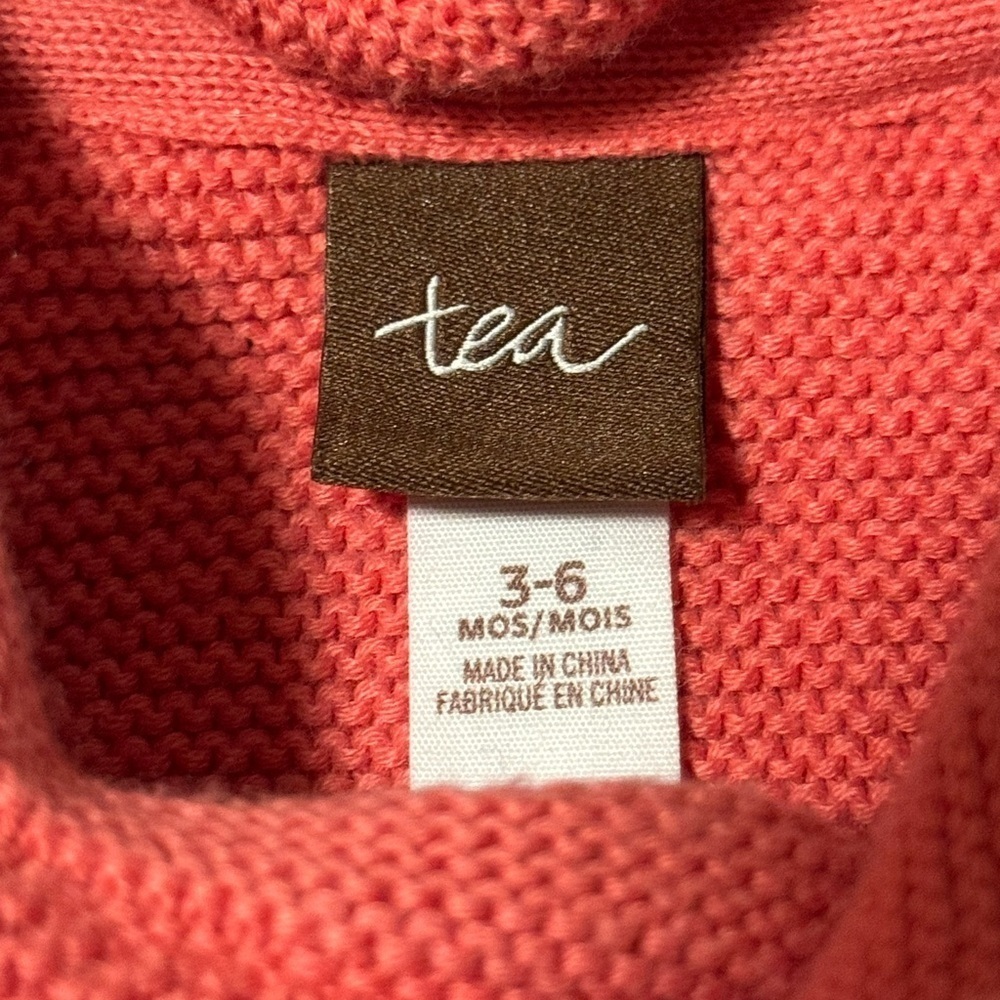 Tea Baby Girl Hooded Knit Cardigan Sweater - Picture 3 of 4